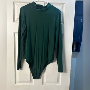 Forest Green Faux Turtleneck Bodysuit, Women’s XXL